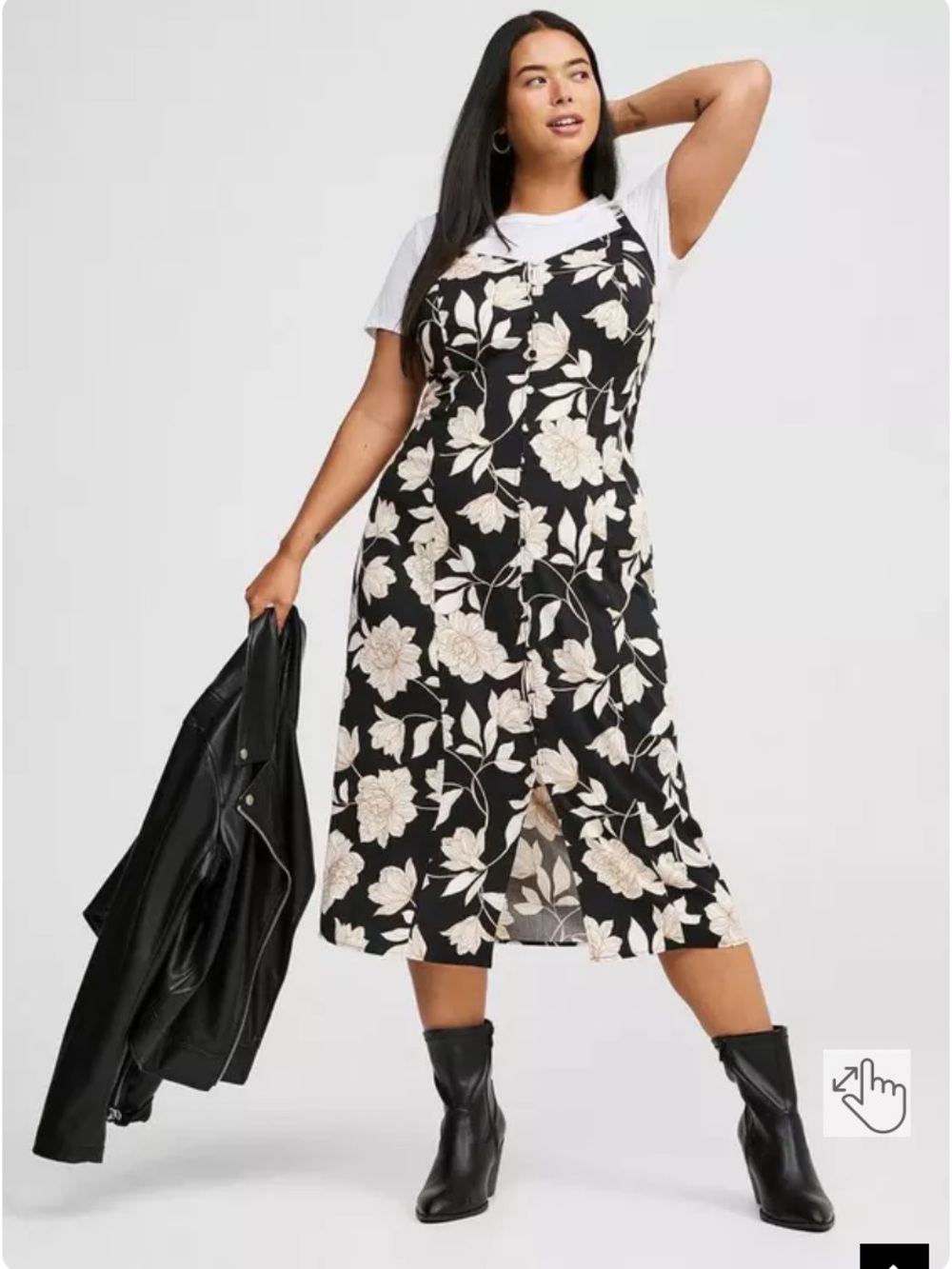 Torrid Tea Length Stretch Challis Lace-Up Slip Dress Size 2